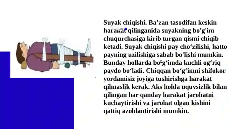 Suyaklar shikastlanganda birinchi yordam ko’rsatish 4