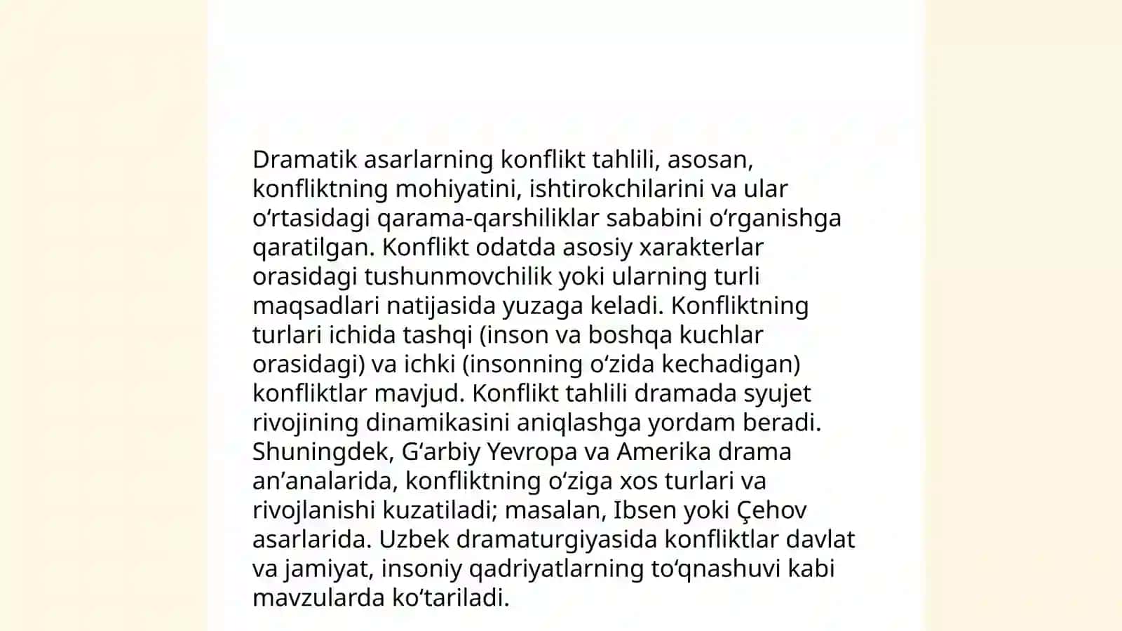 Drammatik asarlarni tahlil qilish 4