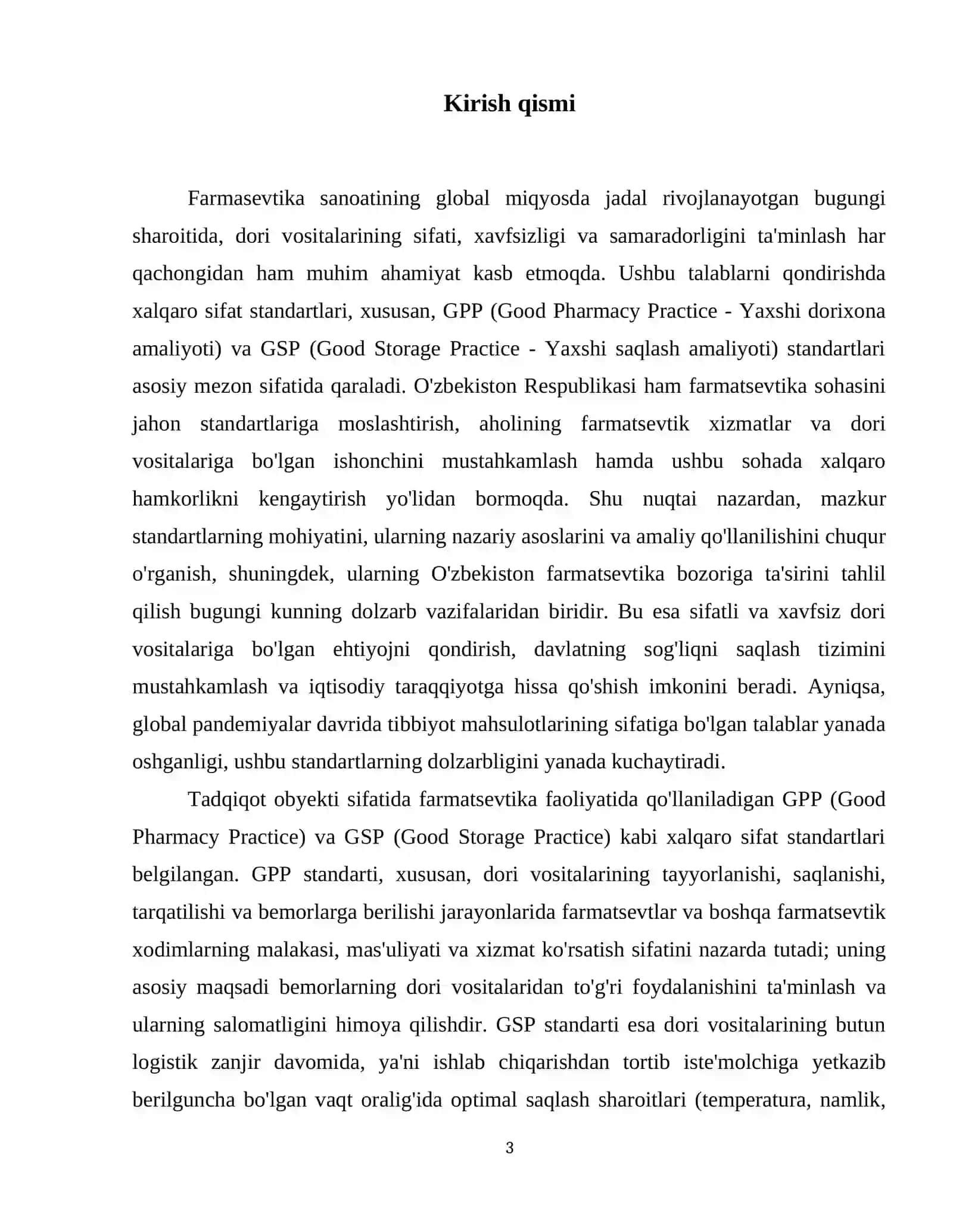 GPP va GSP halqaro sifat standartlari haqida tushuncha va ularning mohiyati. 4