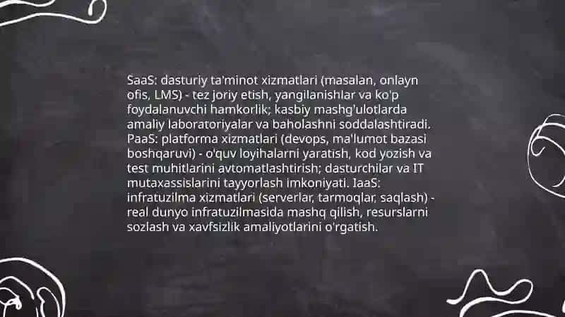 Bulutli texnologiyalar va ularning talimiy imkoniyatlari 4