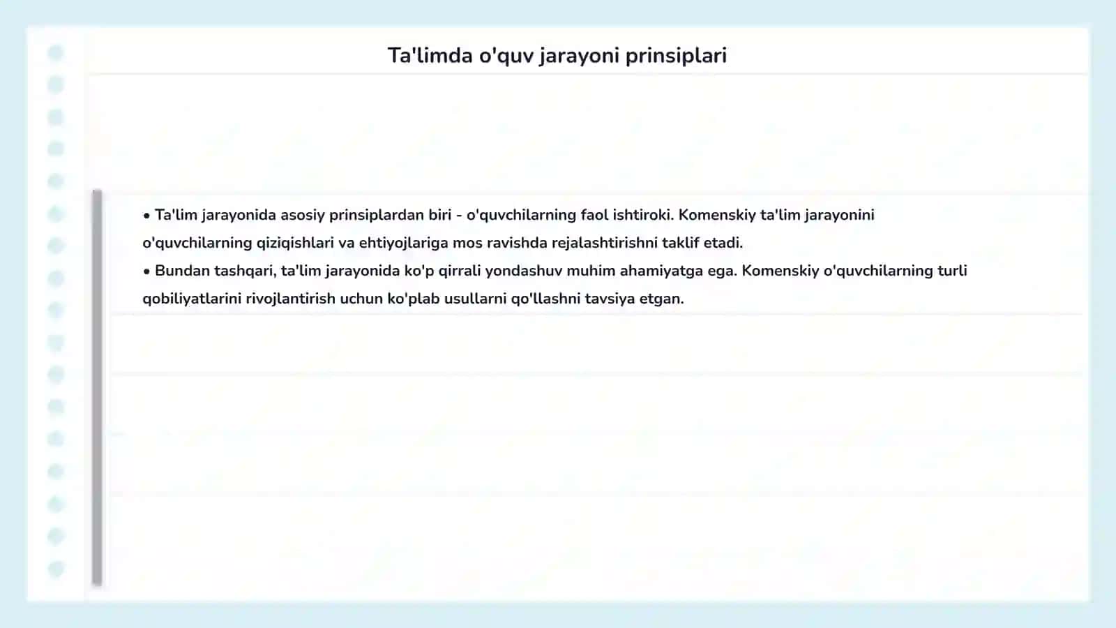 Ya.A.Komenskiy ta'lim nazariyasi 4