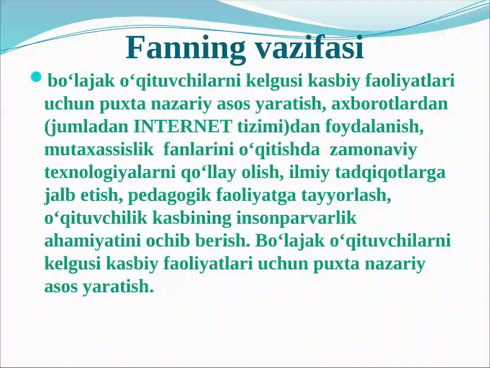 Mutaxassislikka Kirish Fan Sifatida 4