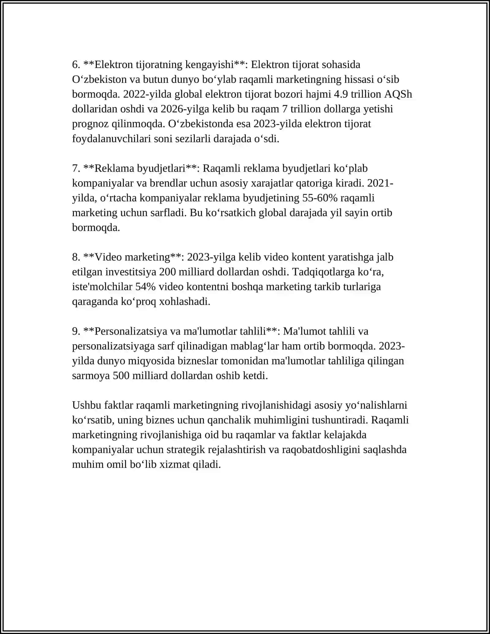 MARKETINGNING USTUVOR ROLINING O‘ZGARISHI 4