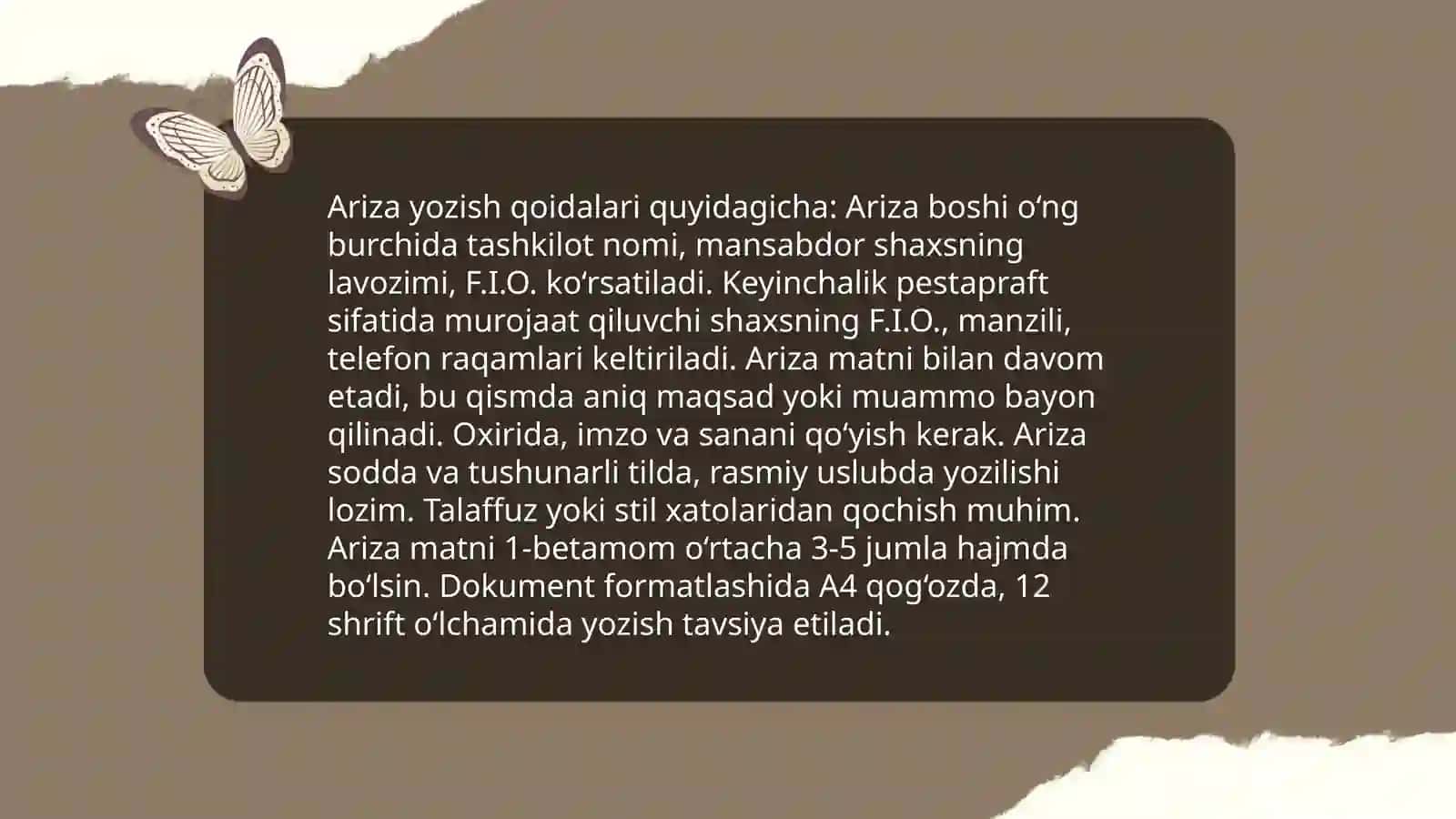Ma'lumot-axborot hujjatlari (ariza,bayonnoma,bayonnomadan ko'chirma) 4