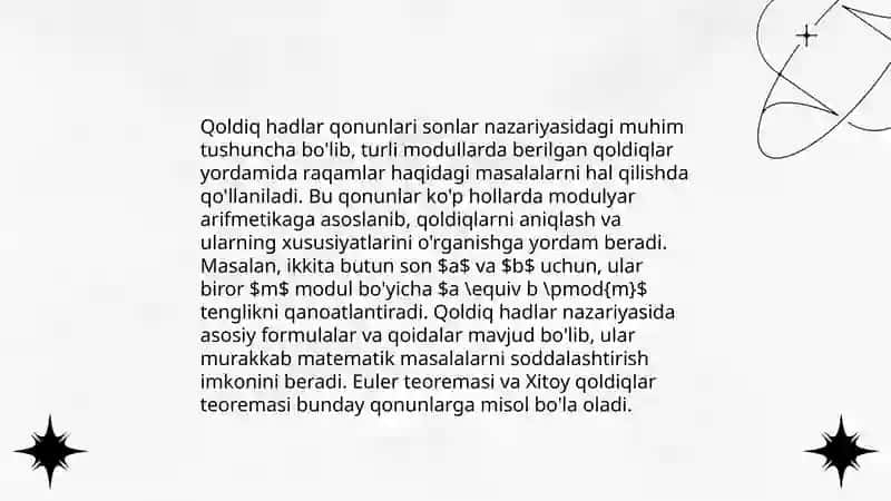 Qoldiq hadning har xil koʻrinishlari 4