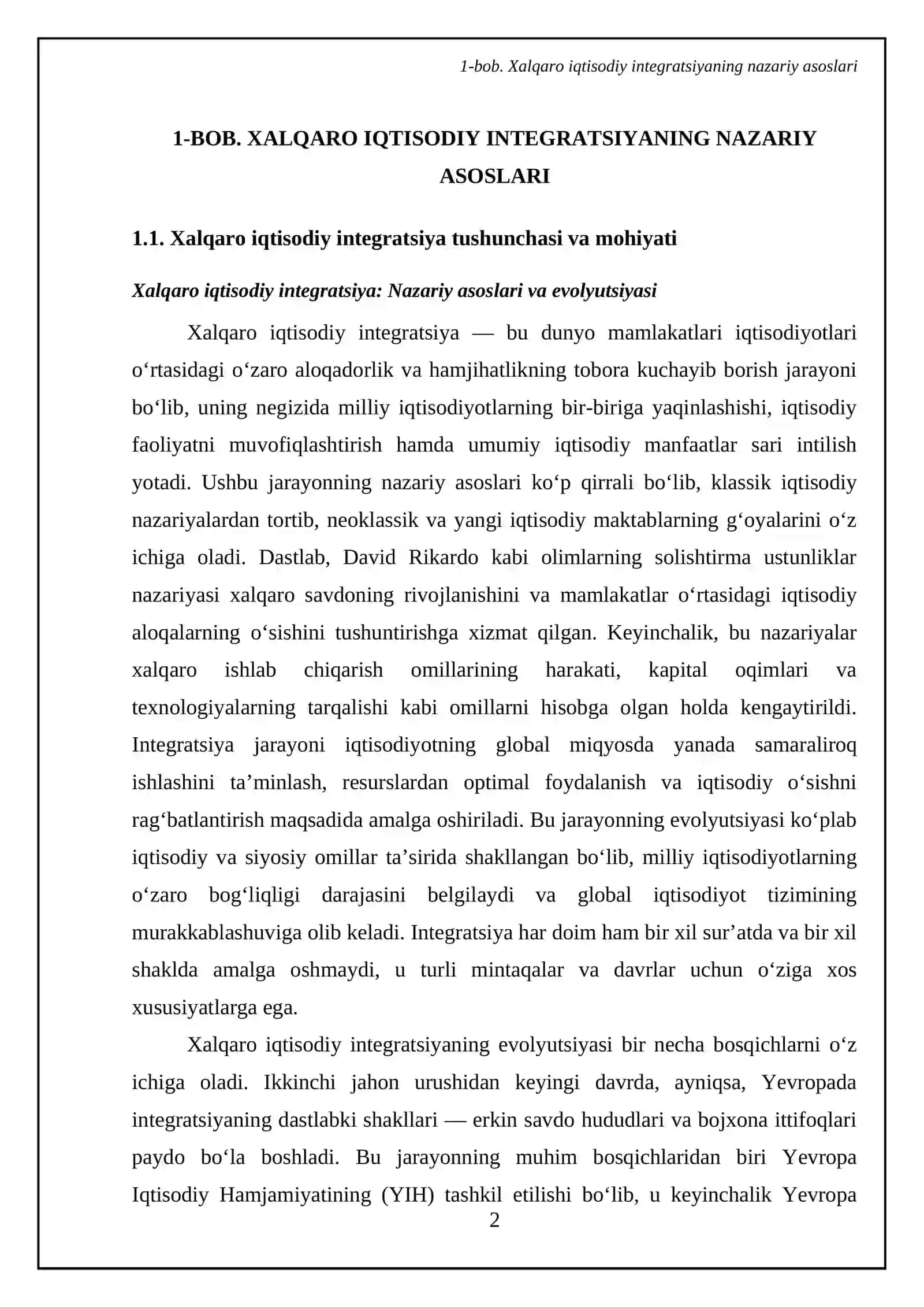 Xalqaro iqtisodiy integratsiya, uning mazmuni va shakllari 4