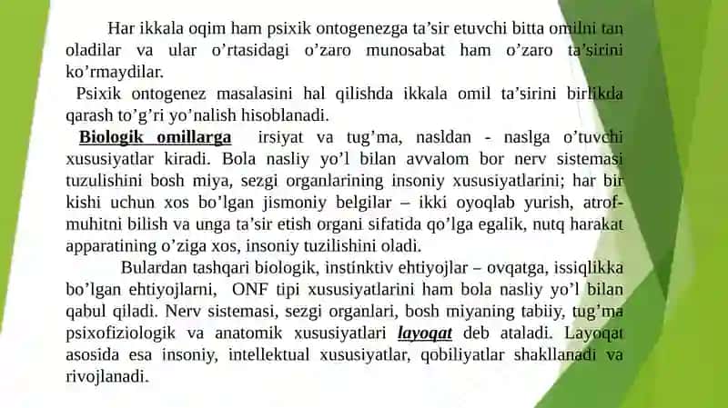 Psixik rivojlanish va uning davrini o‘zgartirish muammosi 4