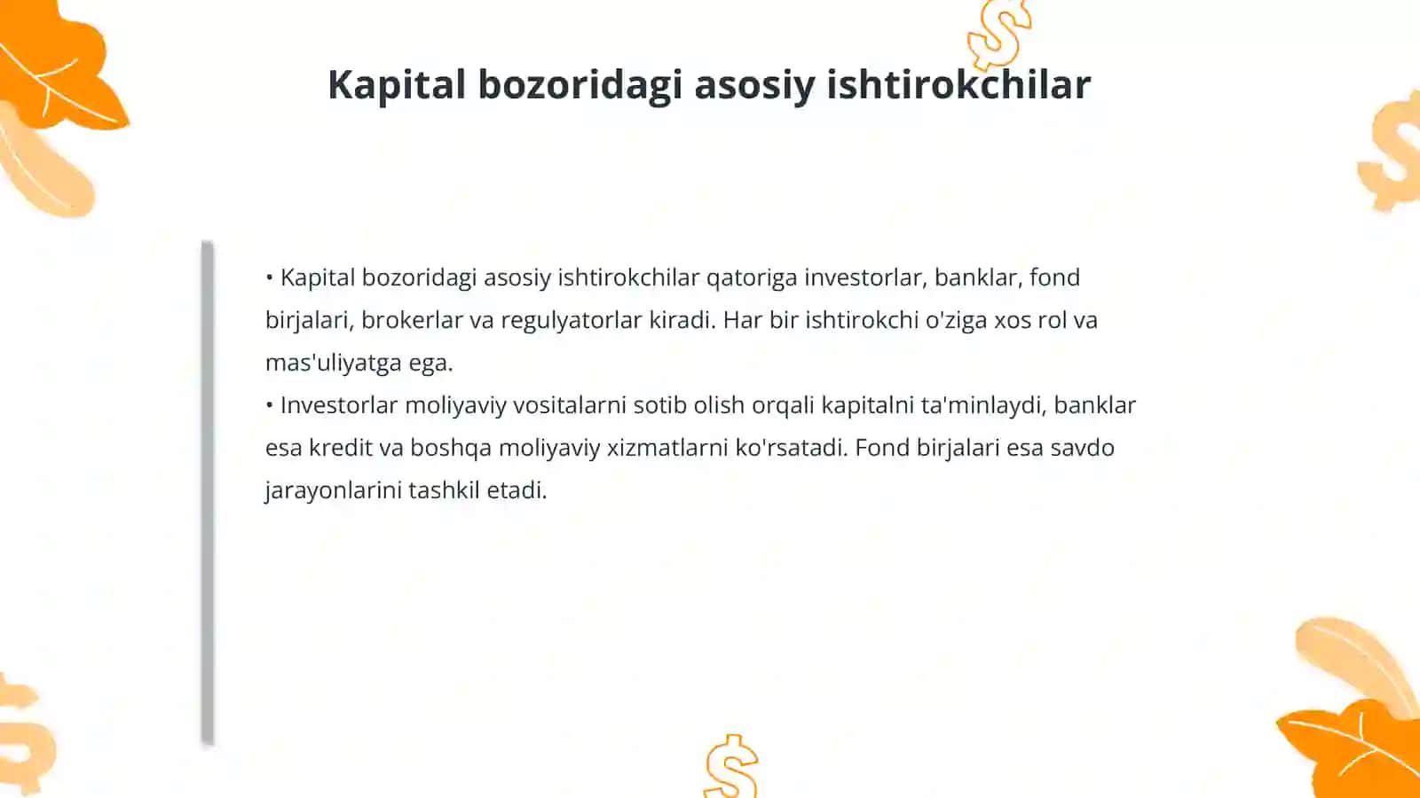 Kapital bozori ishtirokchilari 4
