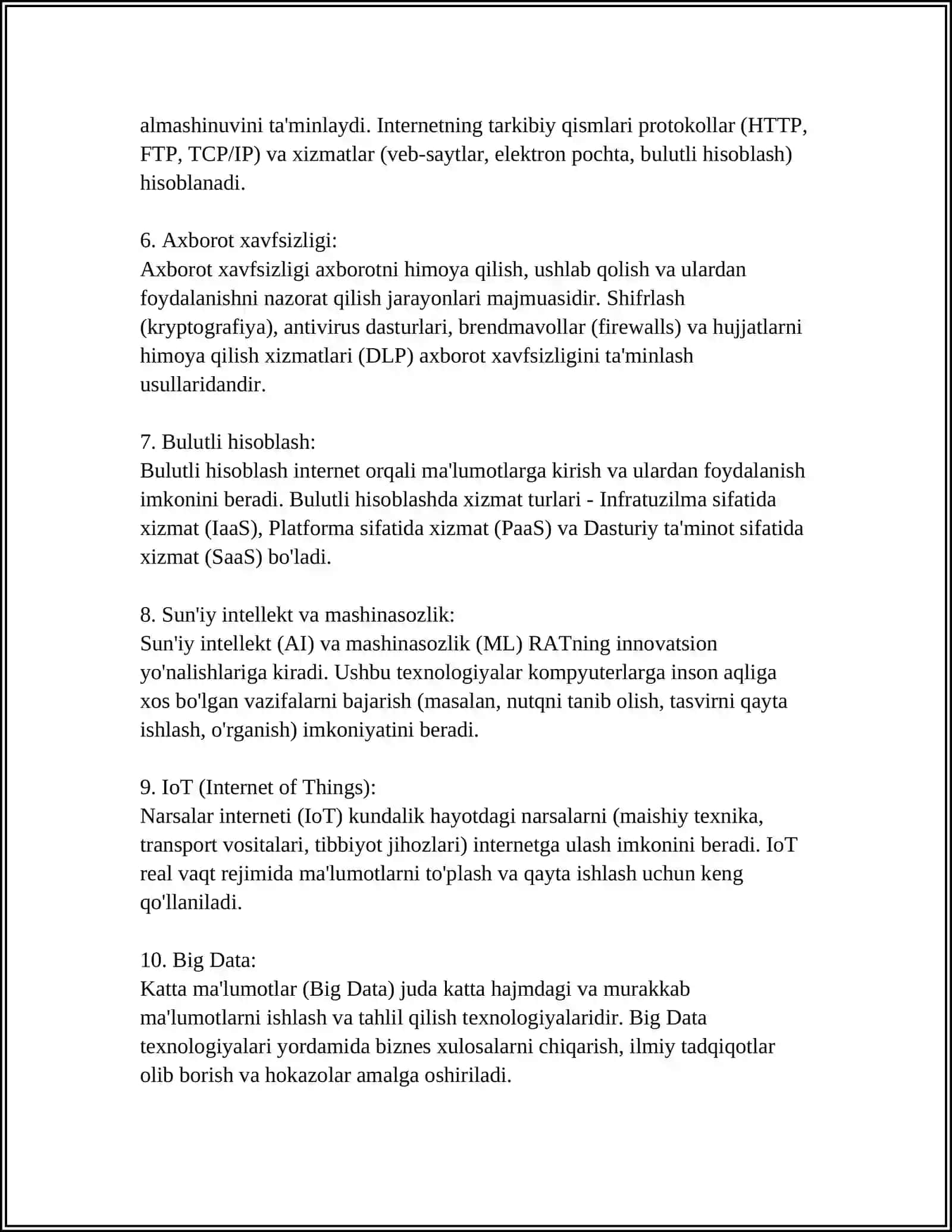 RAQAMLI AXBOROT TEXNOLOGIYALARI 4