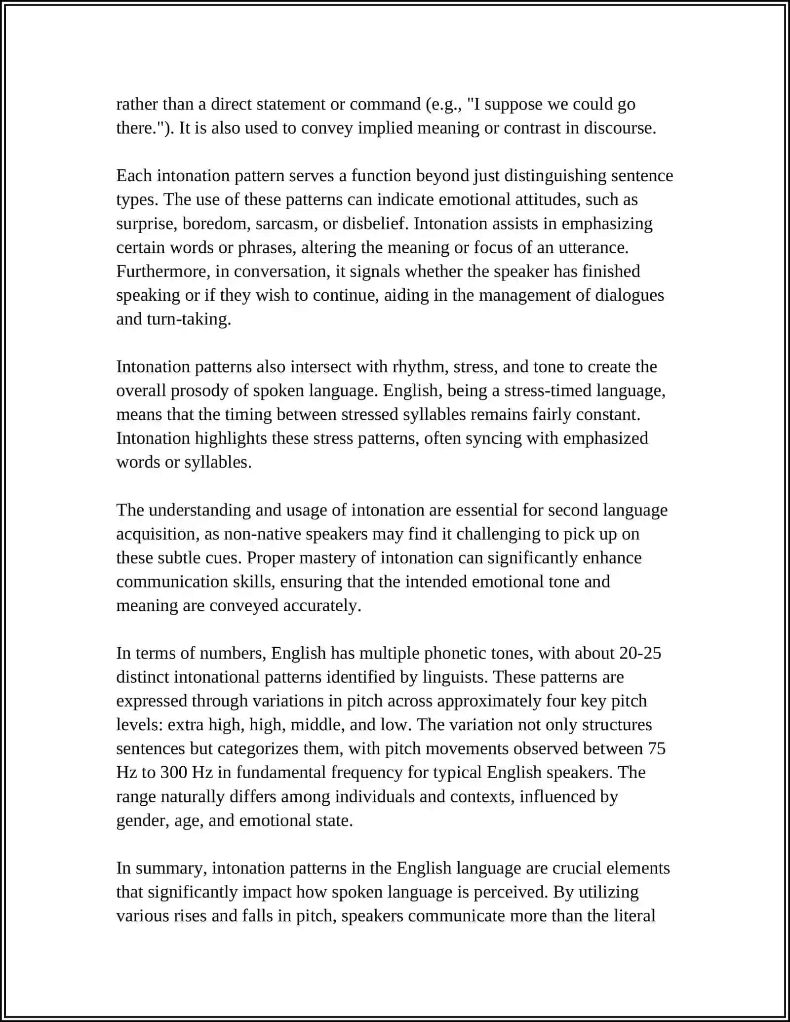 Intonation Patterns in the English Language 4