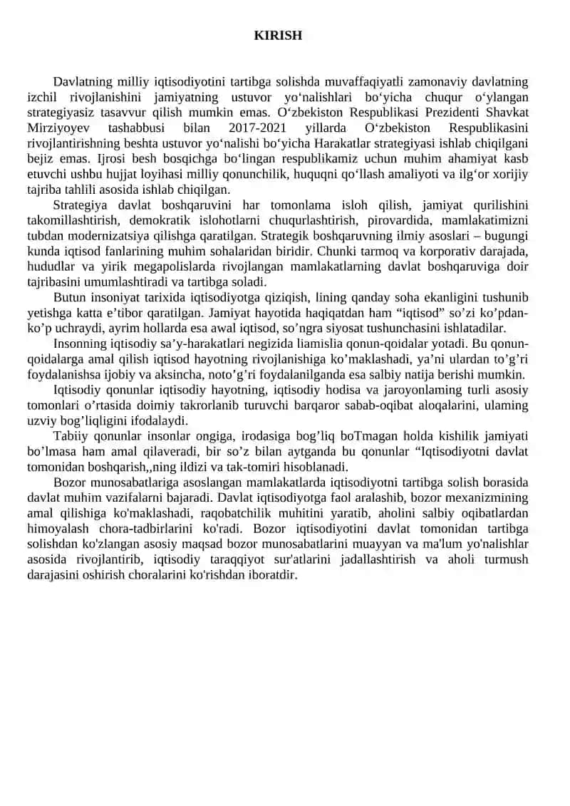 IQTISODIYOTNI DAVLAT TOMONIDAN TARTIBGA SOLISHNING MOHIYATI VA ZARURLIGI 4