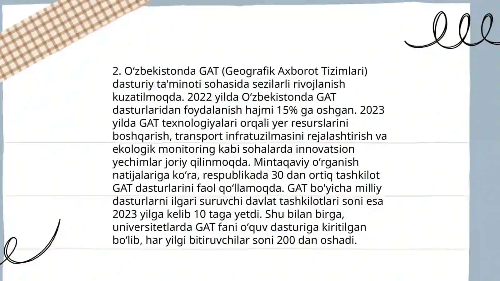 Geografiya axborot tizimining oʻzbekistonda qoʻllash 4