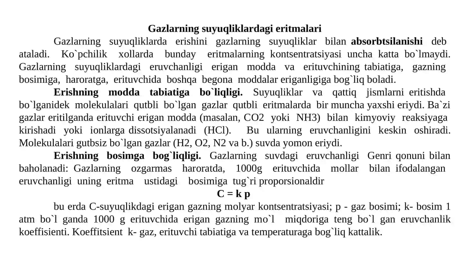 Eritmalar. Eritmalarning kolligativ hossalari. Bufer eritmalar. 4