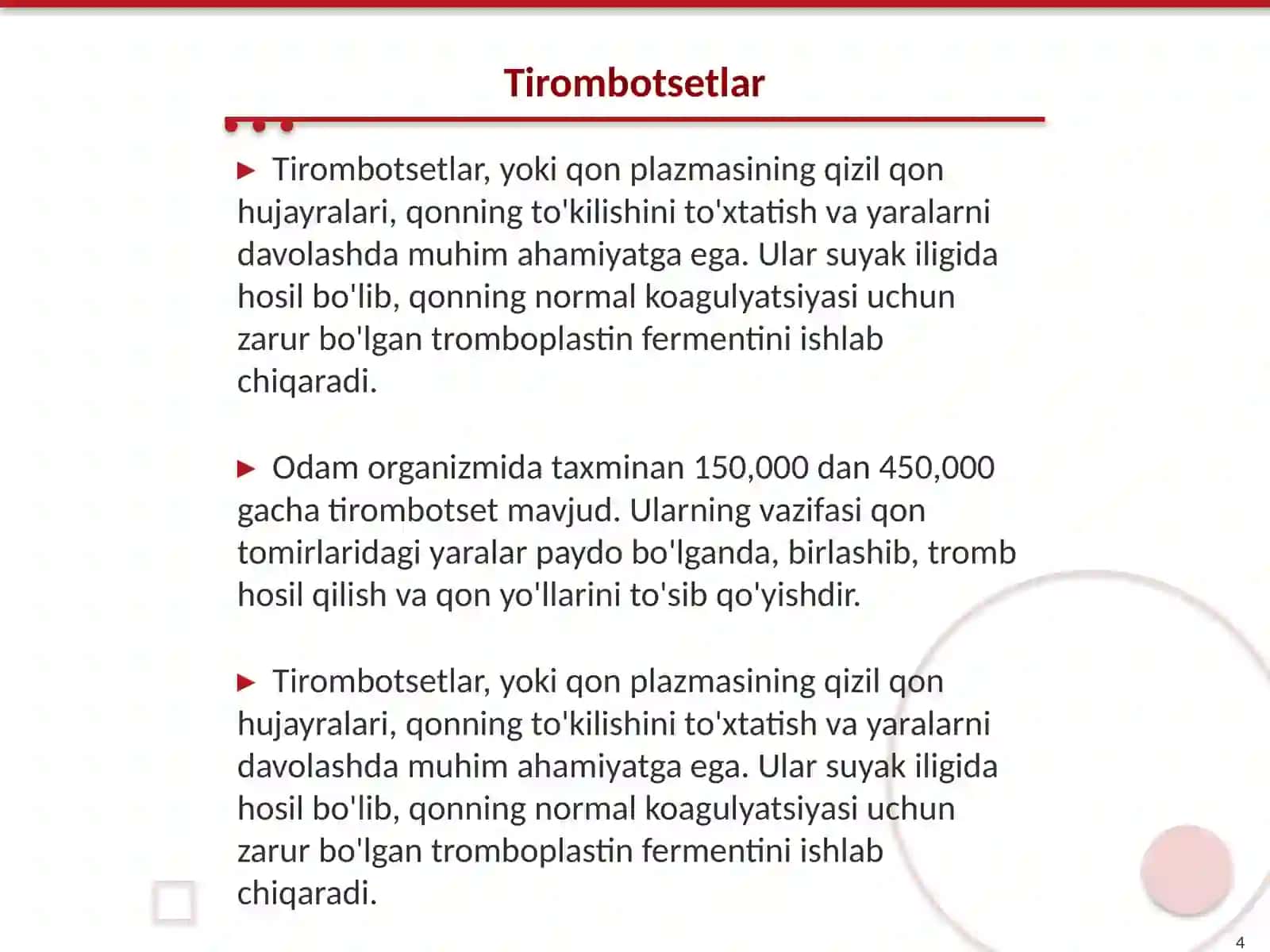 Qonning shakilli elimintlari 4