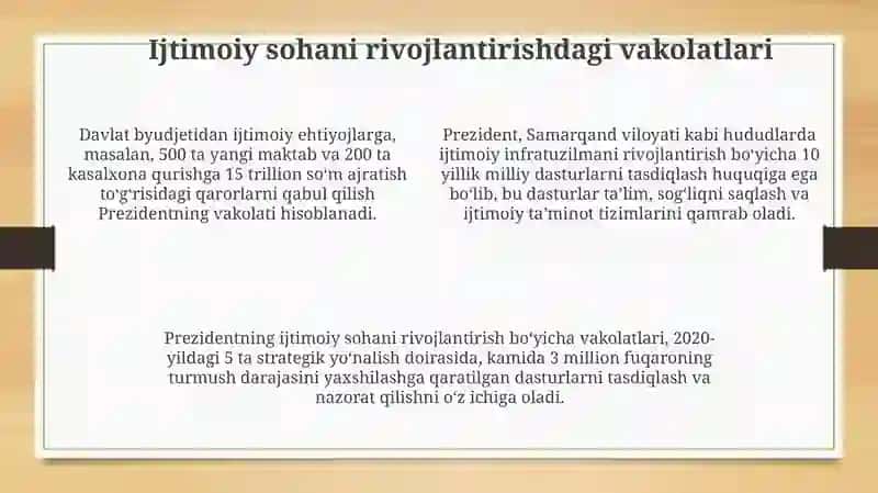 Oʻzbekiston Respublikasi Prezidenti vakolatlari 4