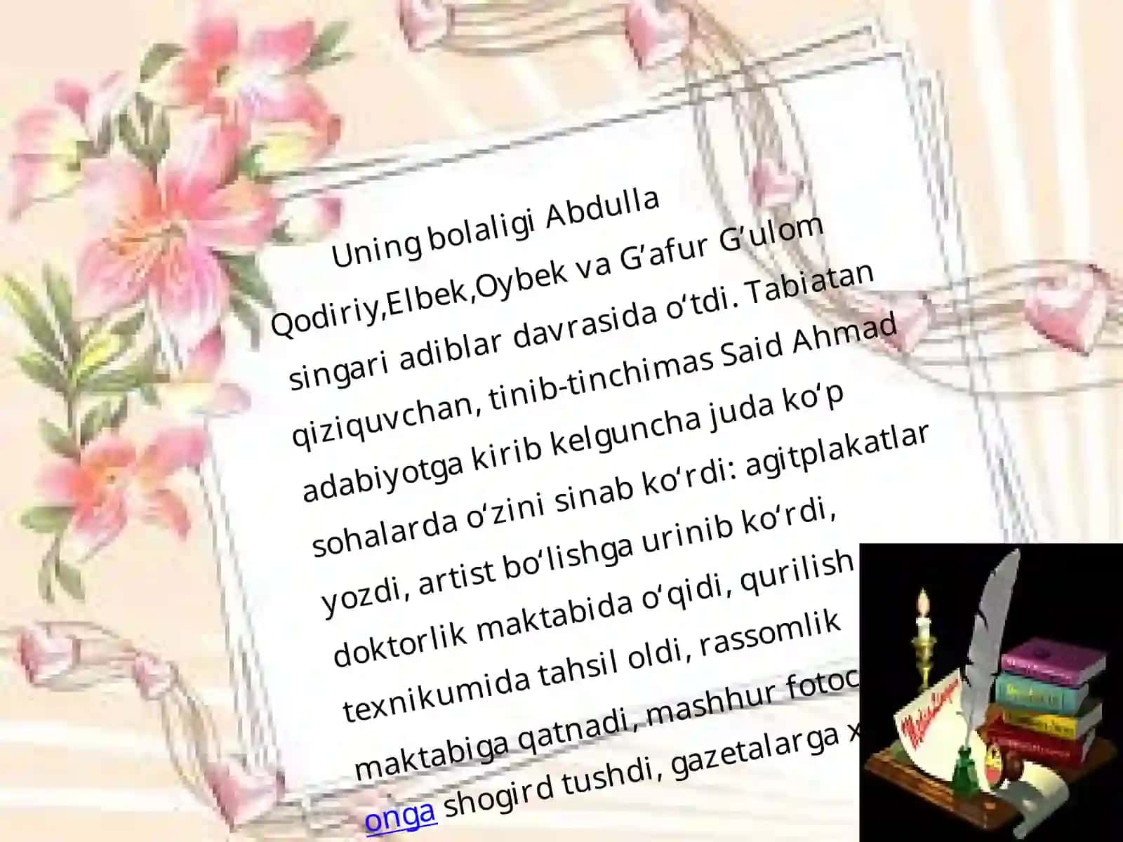 Taqdimoti "Said Ahmad-serqirra ijodkor" 4