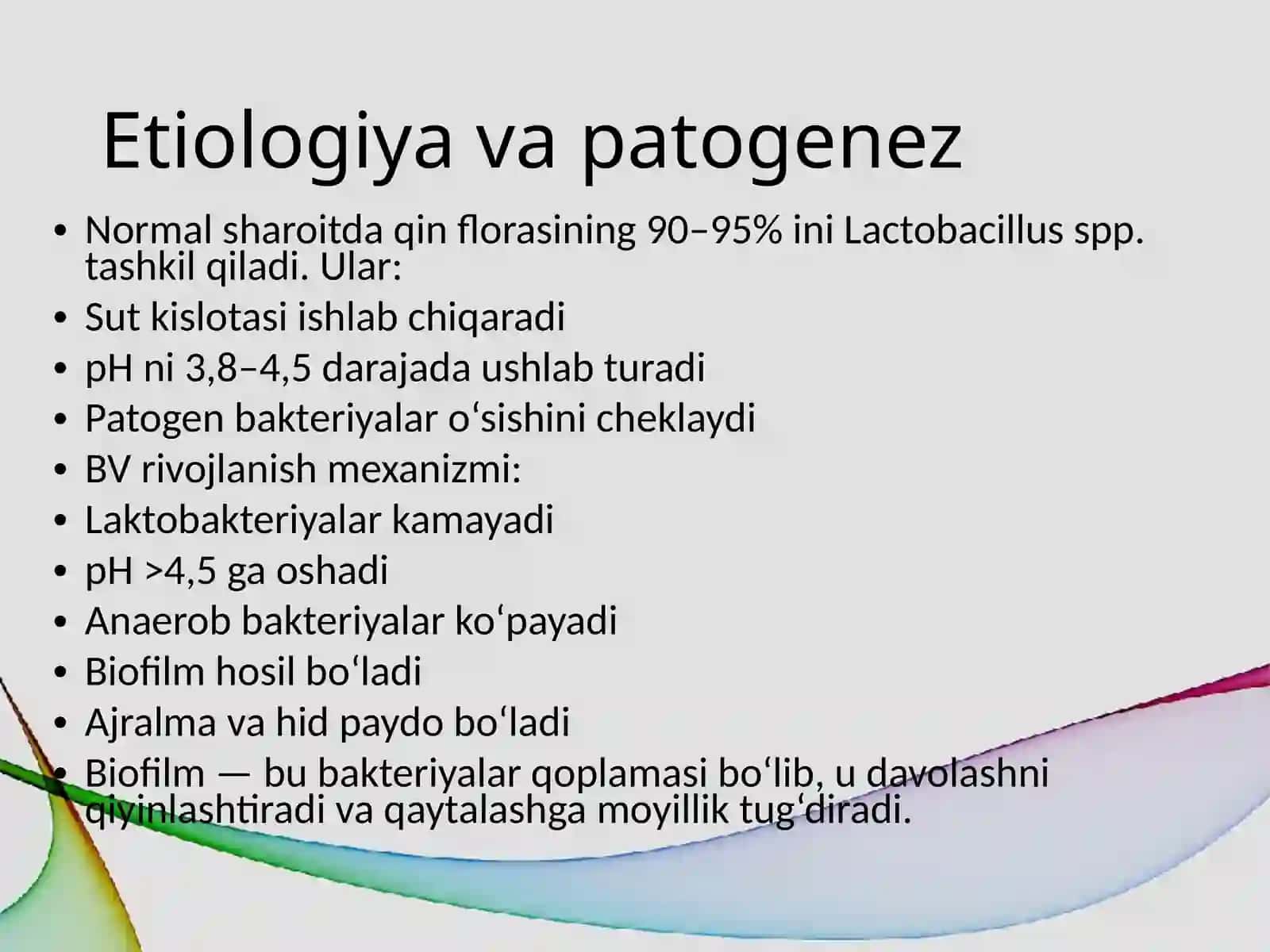 Bakterial vaginoz. Mikoplazmoz, ureaplazmoz 4