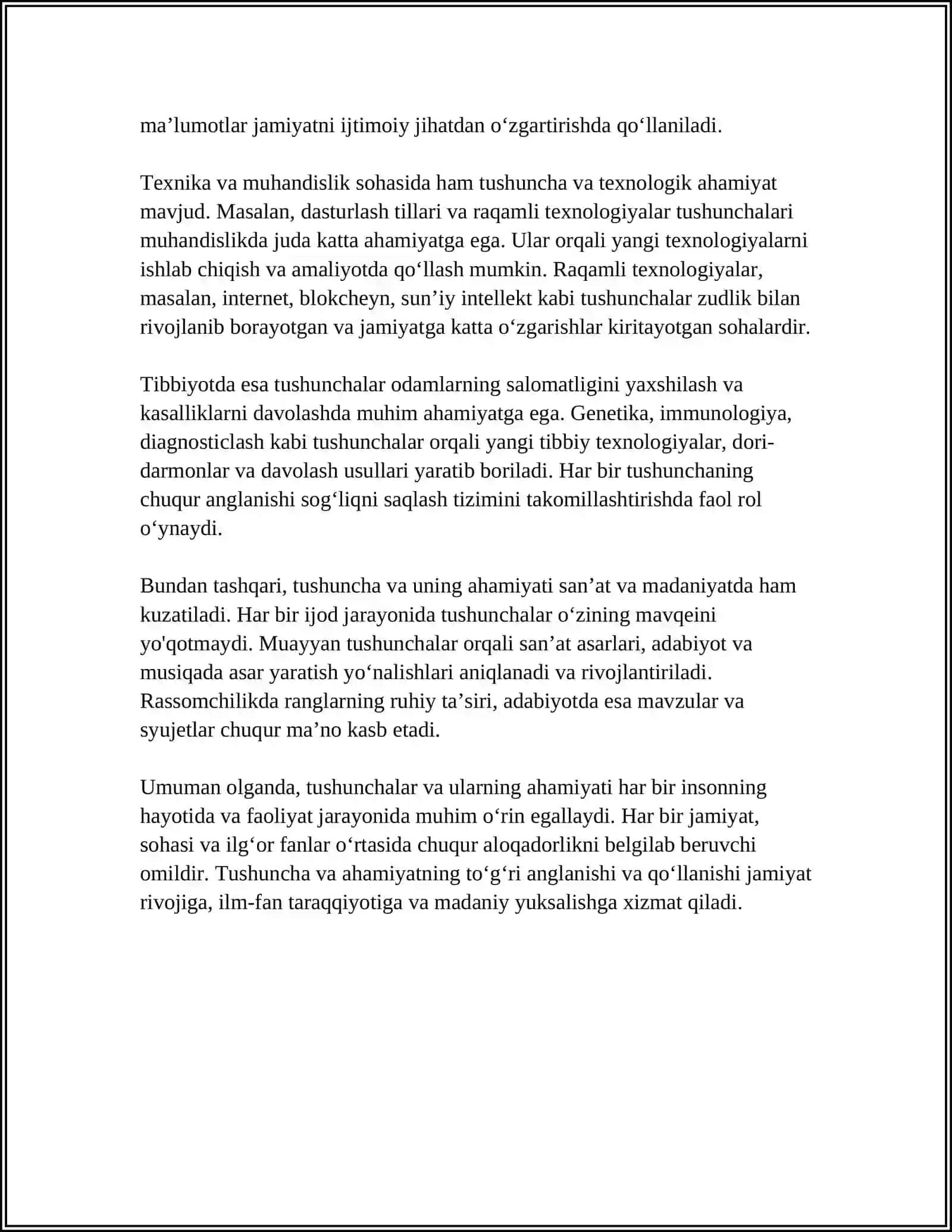 MUSTAQIL ISH Mavzu: TARTIBGA SOLINMAGAN CHORRAHALAR 4