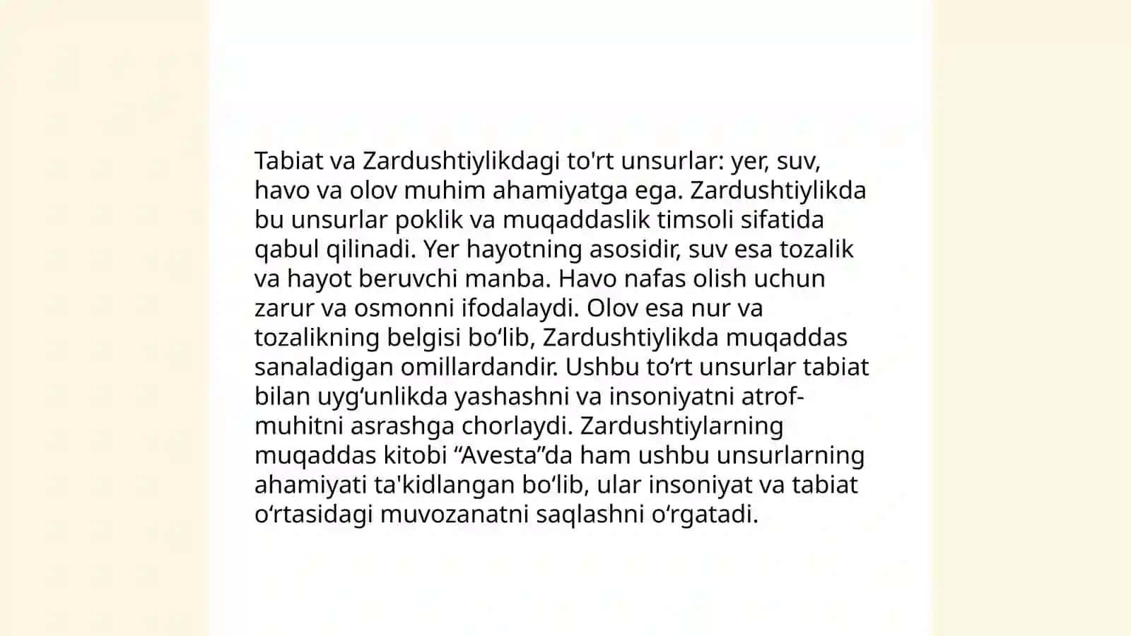 Zardushtiylikda tabiyatning ulug'lanishi 4