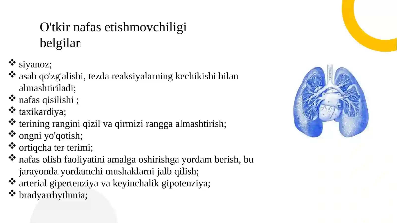 Oʻtkir va surunkali nafas yetishmovchiligi 4
