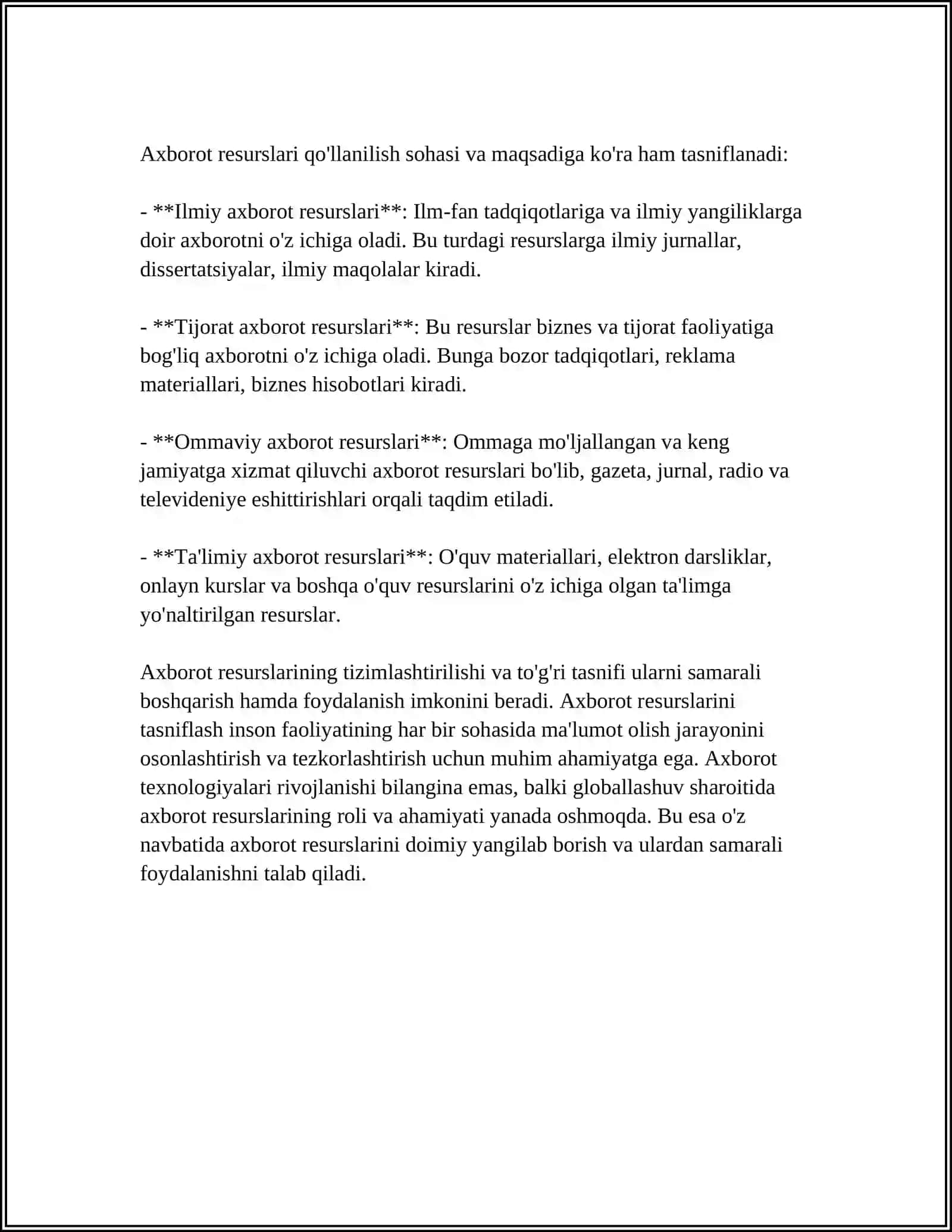 AXBOROT RESURSLARINI TASNIFLASH 4