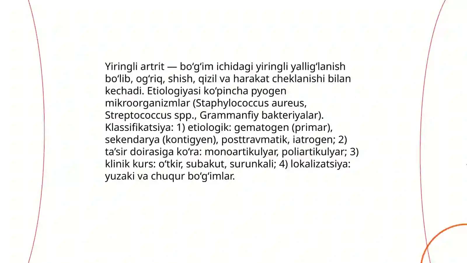 Osteomiyelit va yiringli artrit: etiologiyasi, patogenezi. Kaft flegmonasi 4