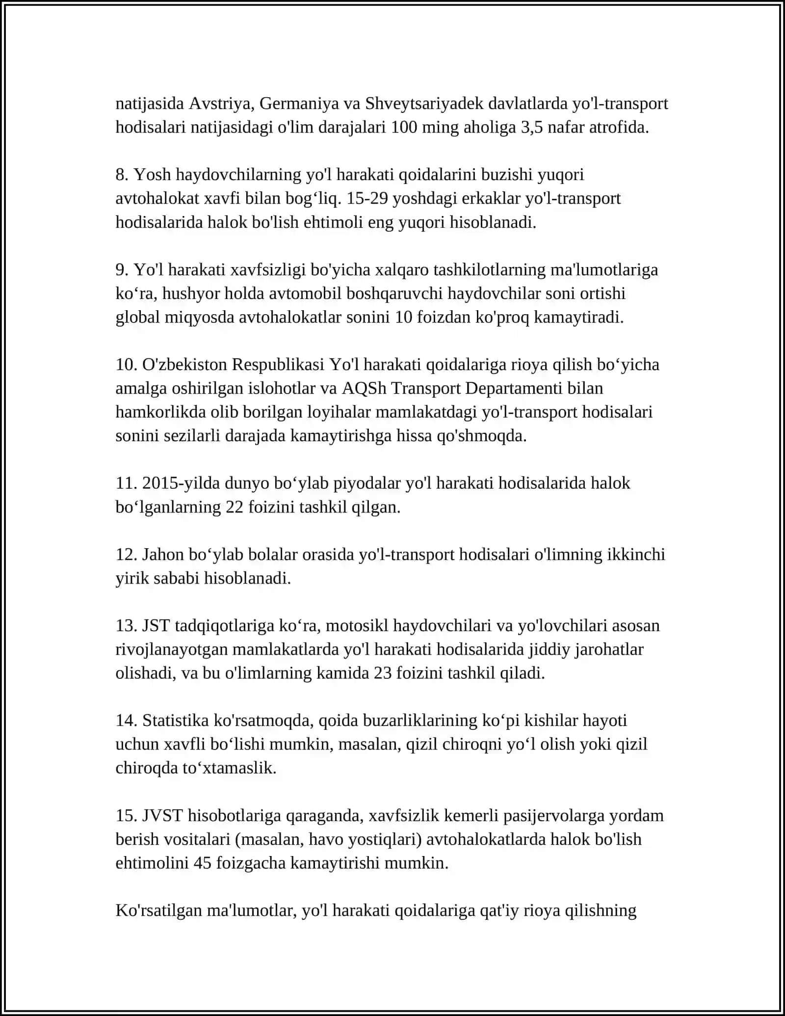 HAYDOVCHINING MAJBURIYATLARI 4