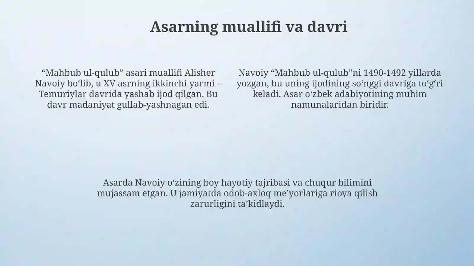 Mahbub ul-Qulub»asaridasharqonamuomalamadaniyati 4