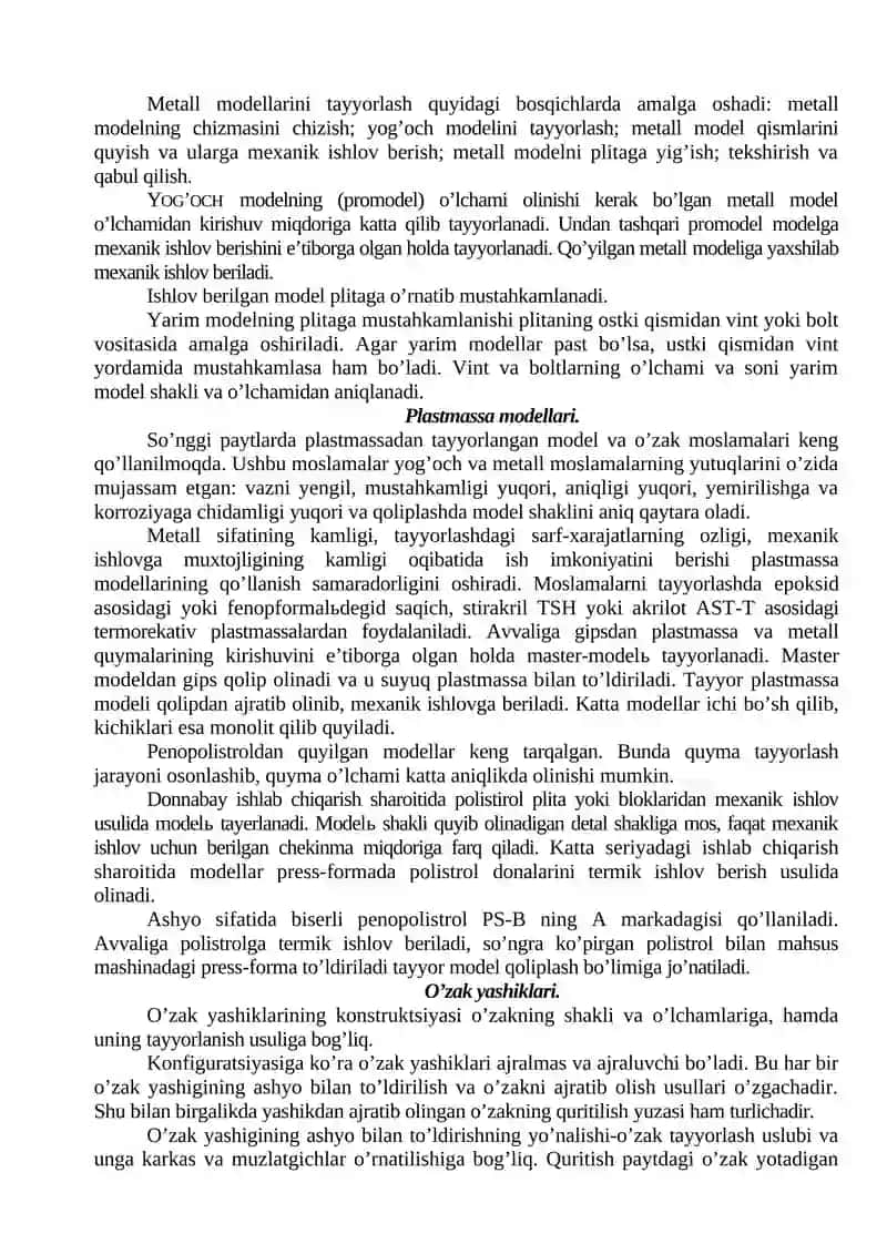 Model tayyorlash texnologiyasi 4