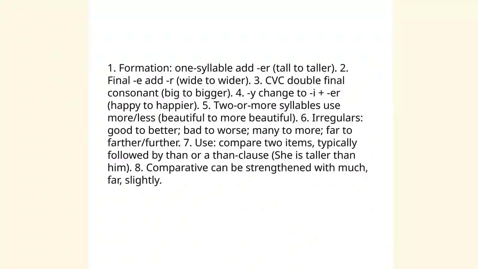 Degres of adjectives 4