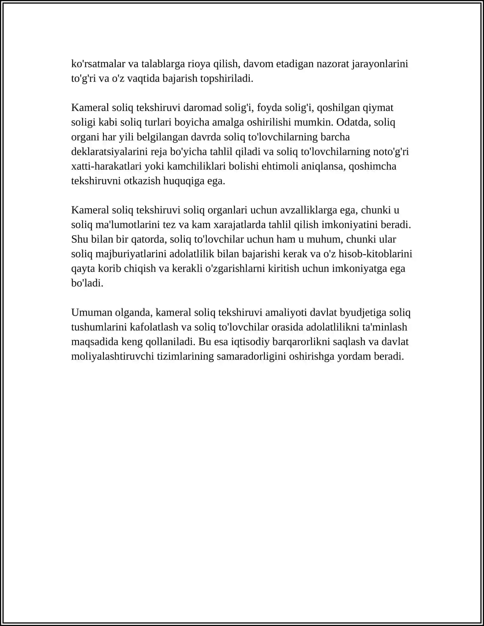 KAMERAL SOLIQ TEKSHIRUVI 4