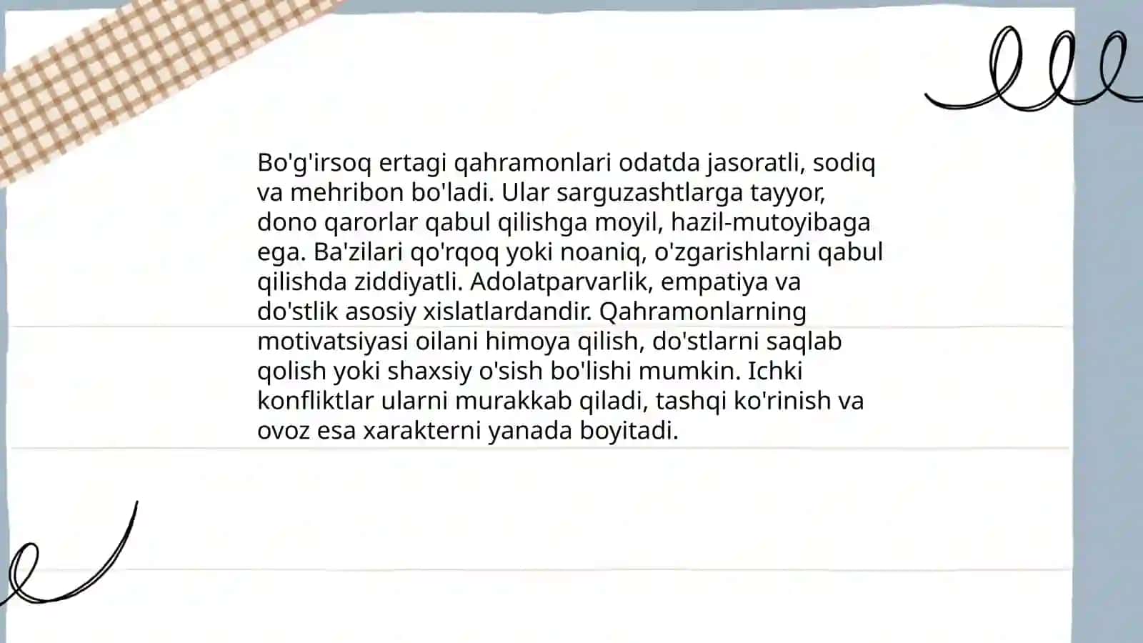 Bo'g'irsoq ertagi qaxramonlarini yasash 4