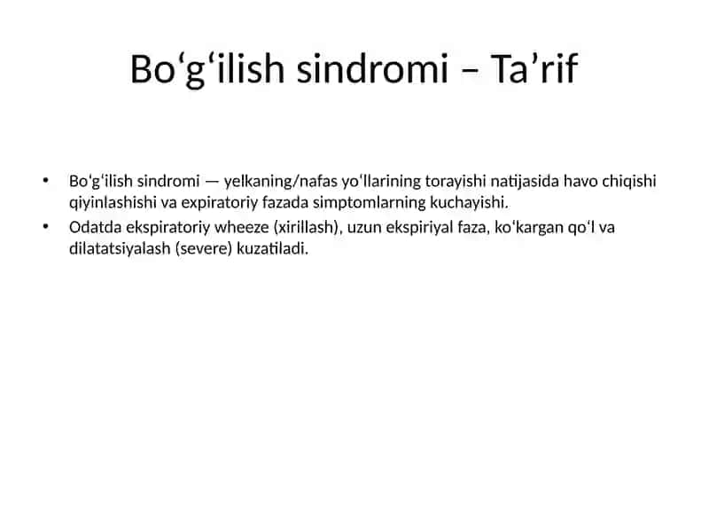 Bronxoobstruksiya bilan kechadigan kasalliklarning differensial diagnostikasi 4