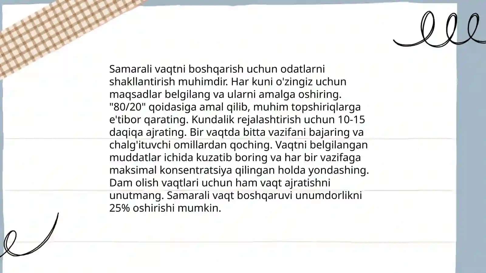 Shaxsning malaka va odatlari 4