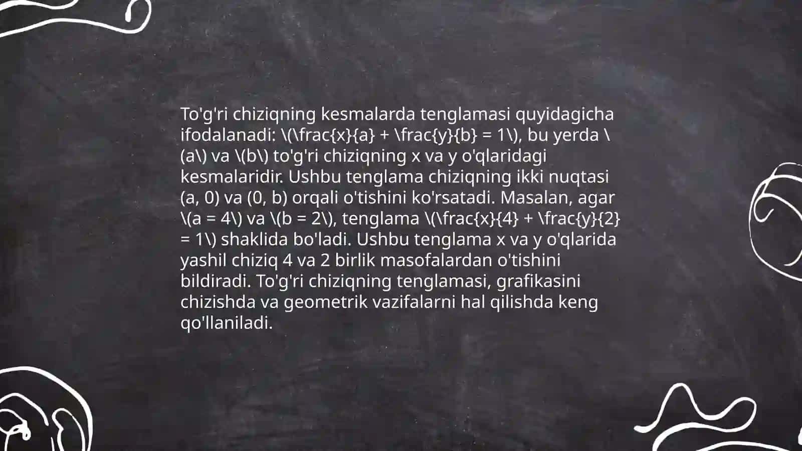To'g'ri chiziqning tenglamasi 4