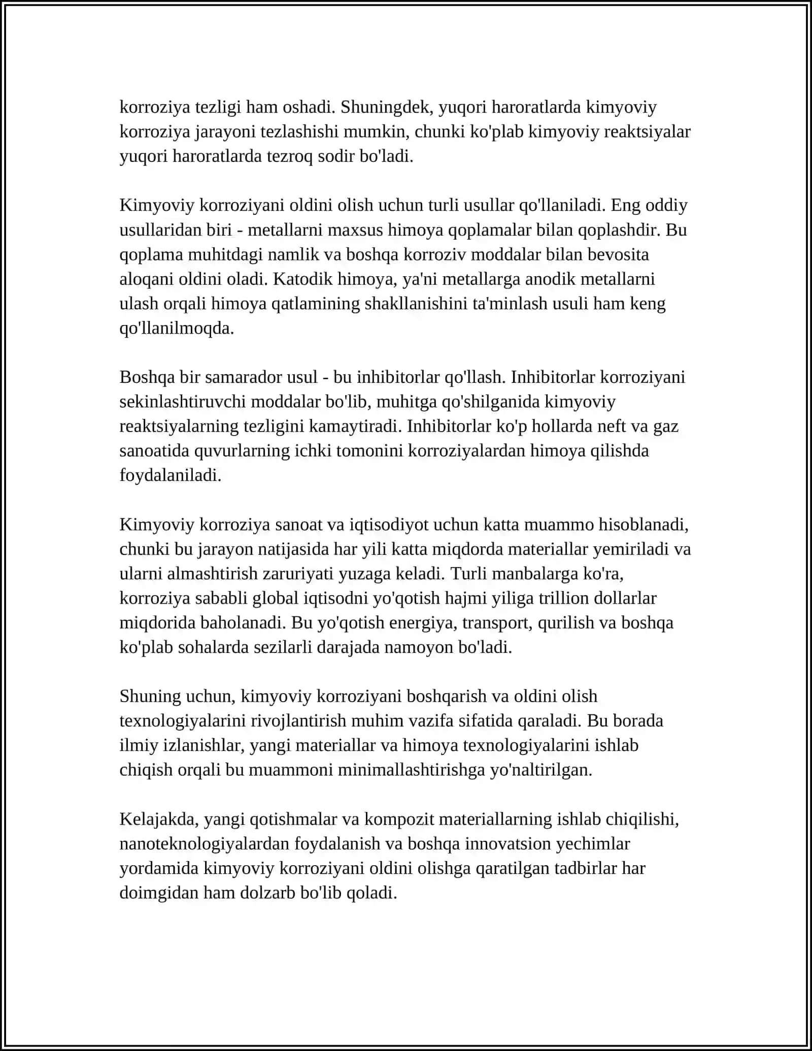 MUSTAQIL ISH Mavzu: KARROZIYA HAQIDA 4