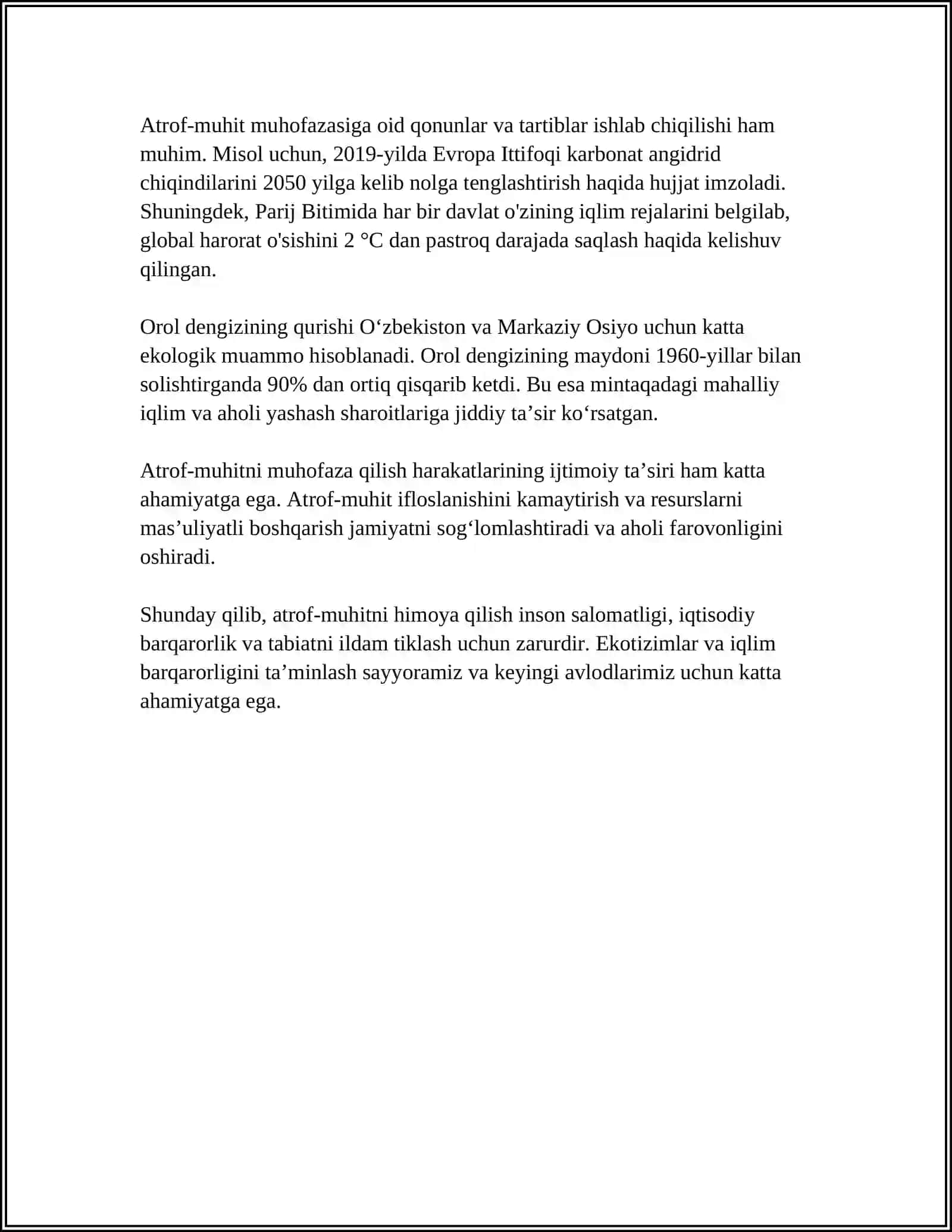 KELAJAK UCHUN TABIATNI ASRAYLIK 4