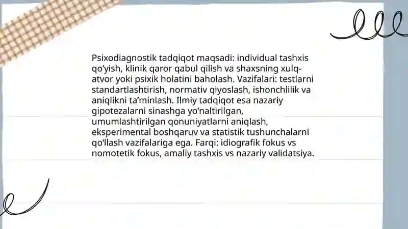 Psixodiagnostika va ilmiy tadqiqotlar 4