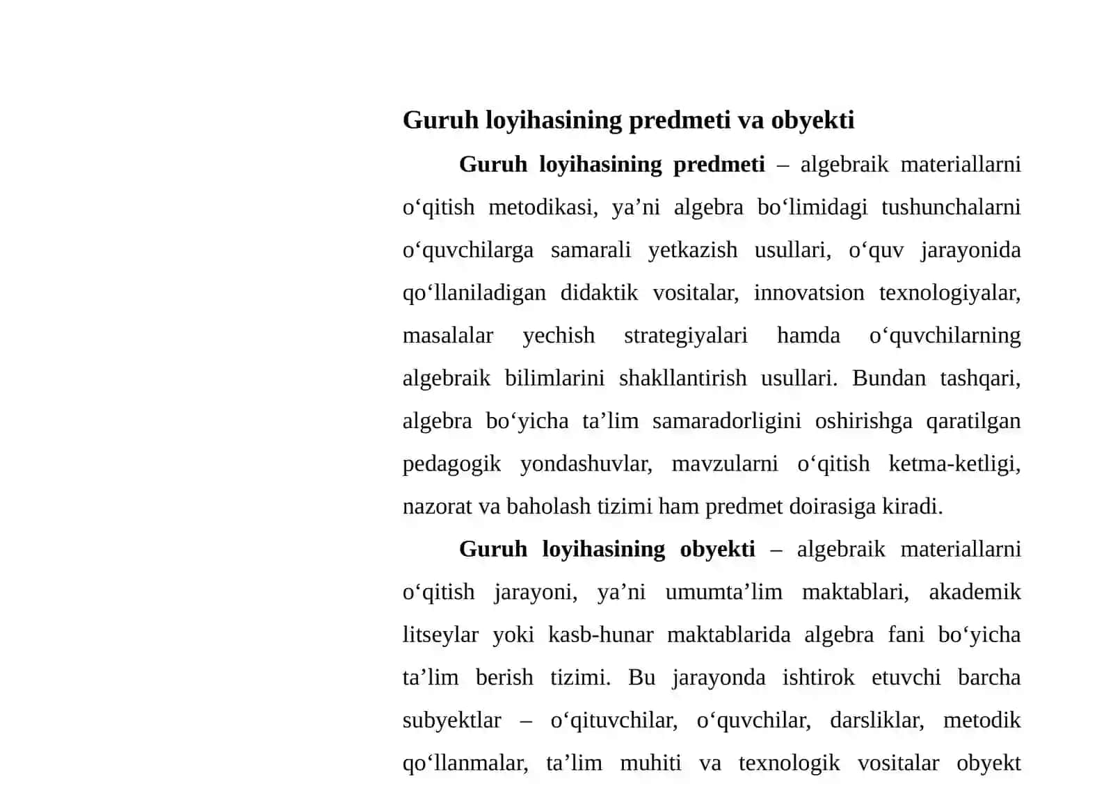 Algebraik materiallarni o'qitish metodikasi 4