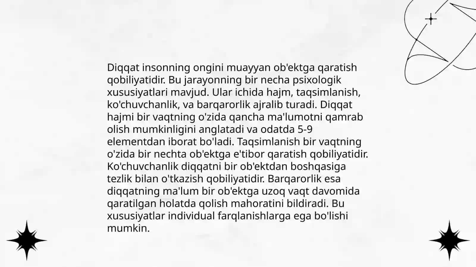 Diqqat haqida tushunchasi 4
