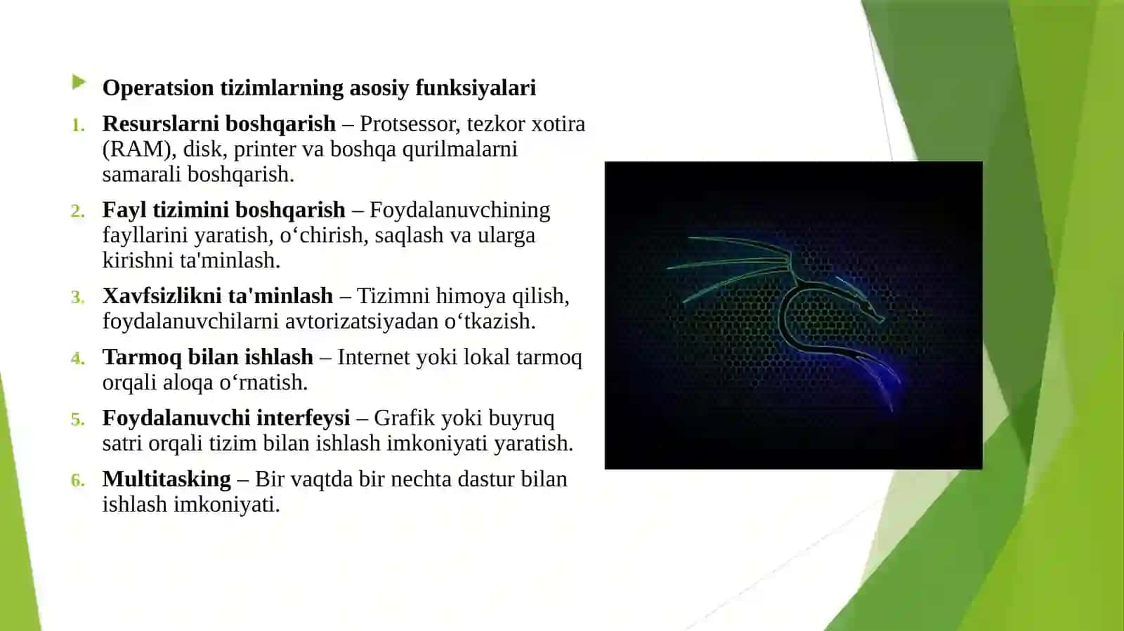 Operatsion tizimlar va ularning funktsiyalari 4