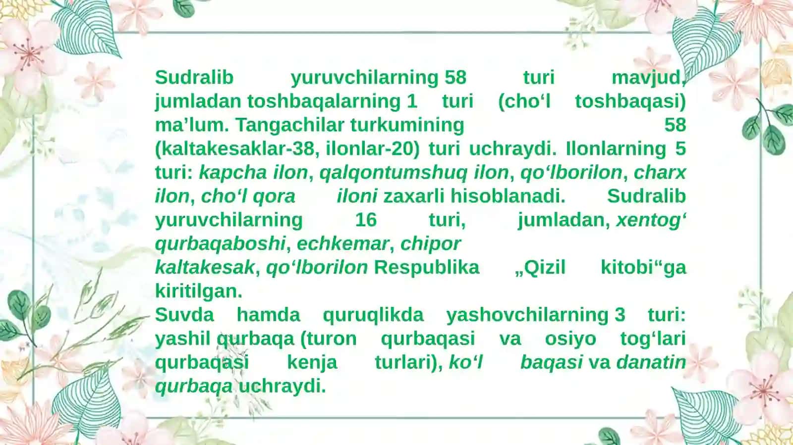 Oʻzbekistonning hayvonot dunyosi 4