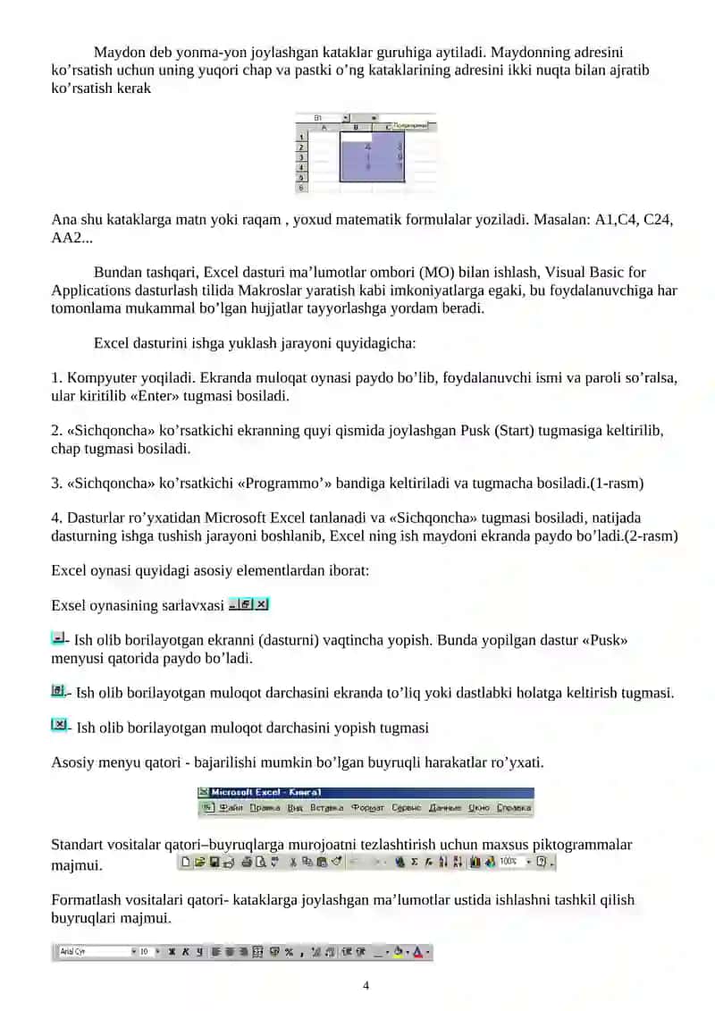 MS EXCEL DASTURINI KIMYOVIY INJINERINGDA QO’LLASH 4