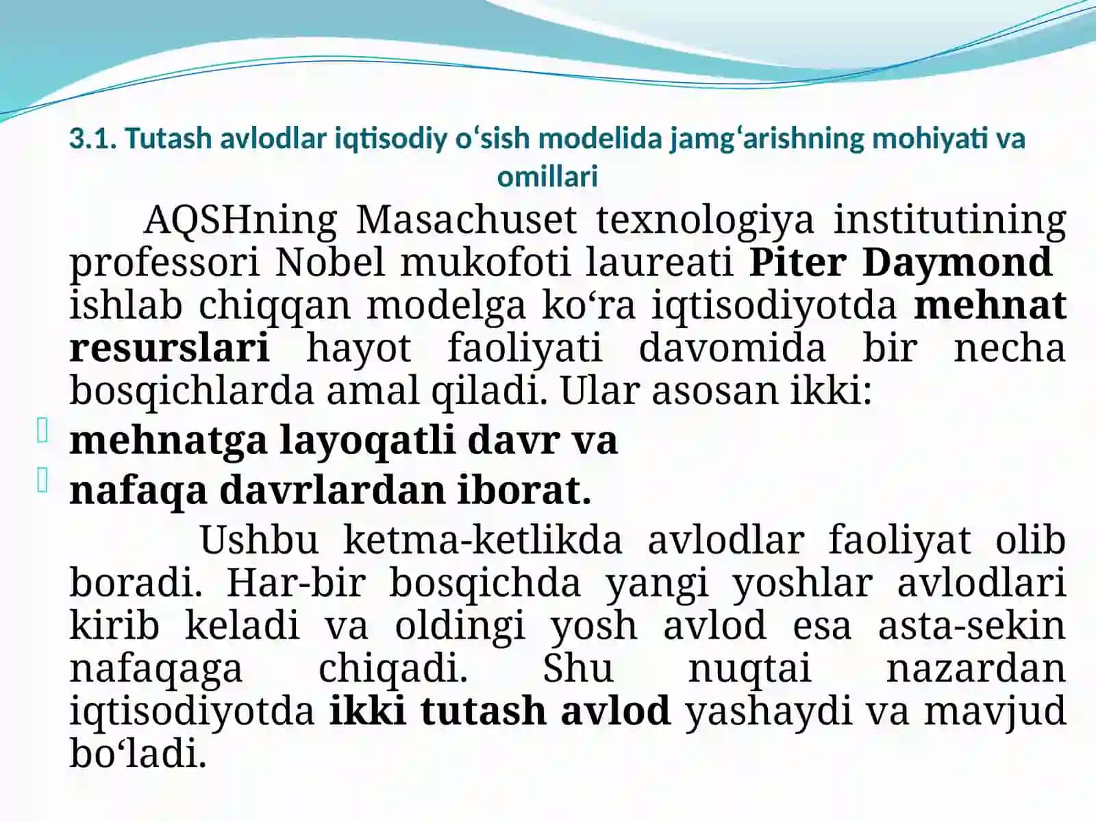 TUTASH-AVLODLAR IQTISODIY O’SISH MODELLARI 4
