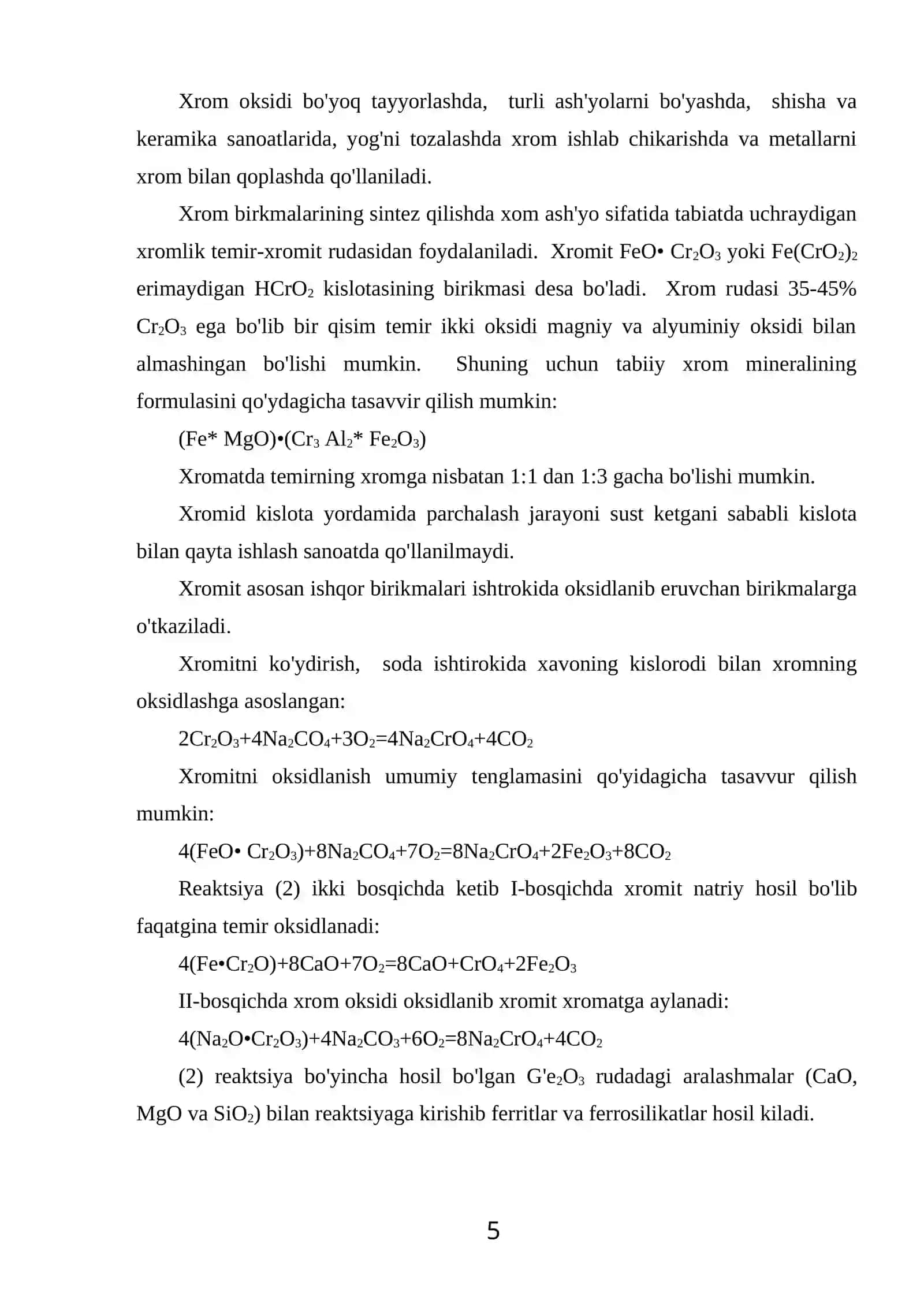 Xrom (III) oksidni olinishi va xossalari 4