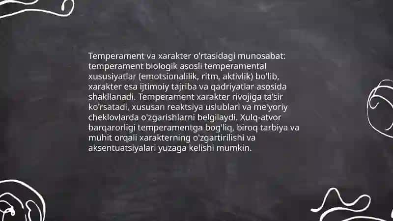Xarakterning shakllanishi 4