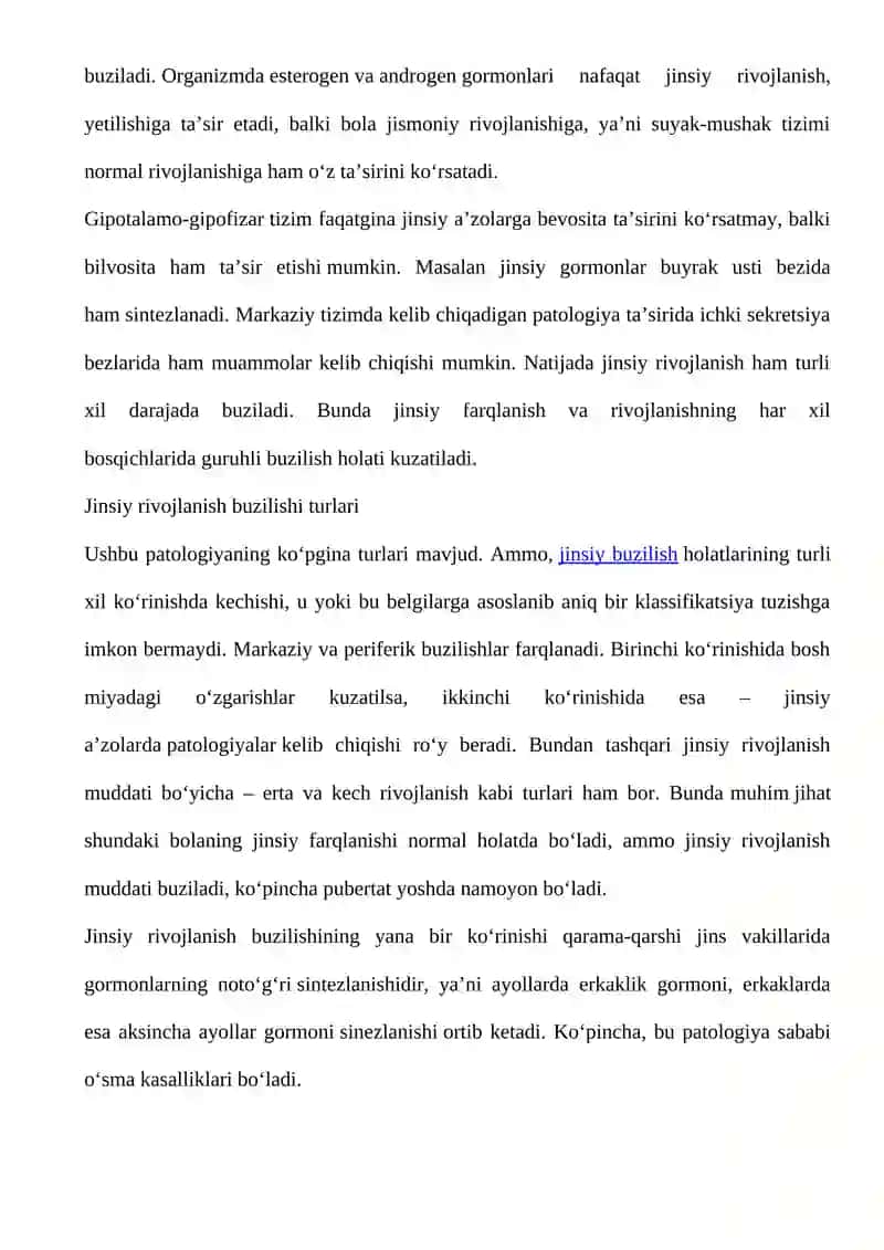 Jinsiy rivojlanishning buzilishi 4