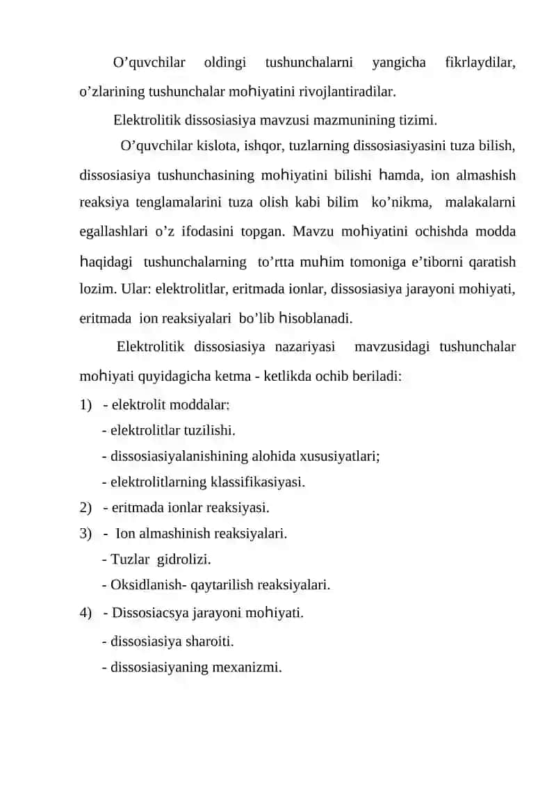Elektrolitik dissosiasiya nazariyasi 4