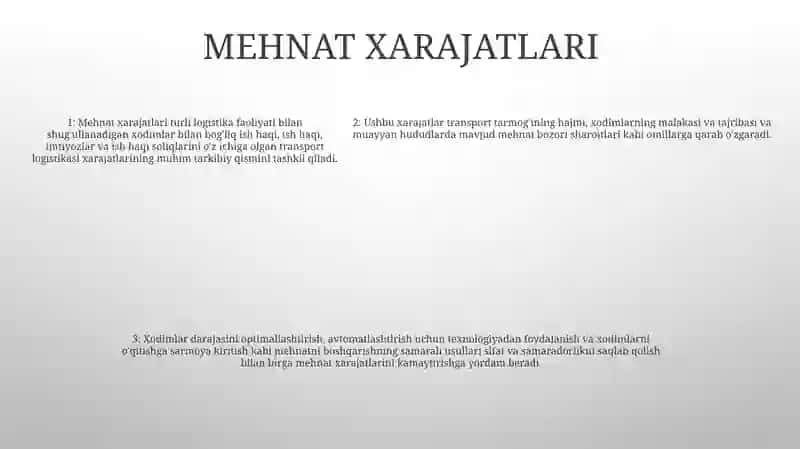 Logistik Xarajatlarning Shakllanishi 4