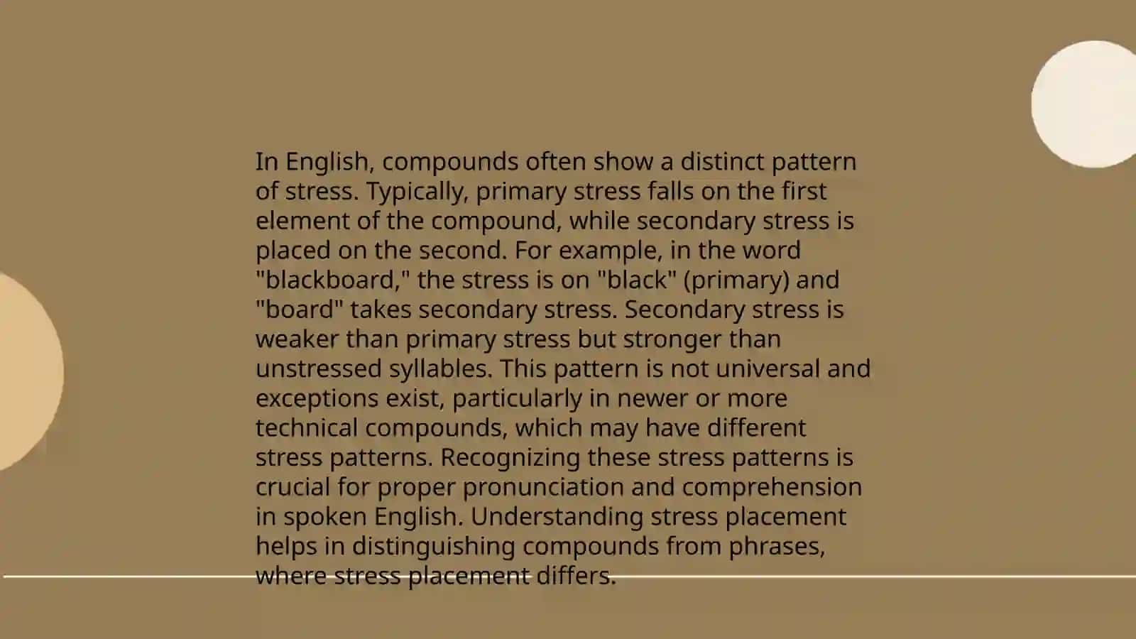 Stress in compound and derivod words 4